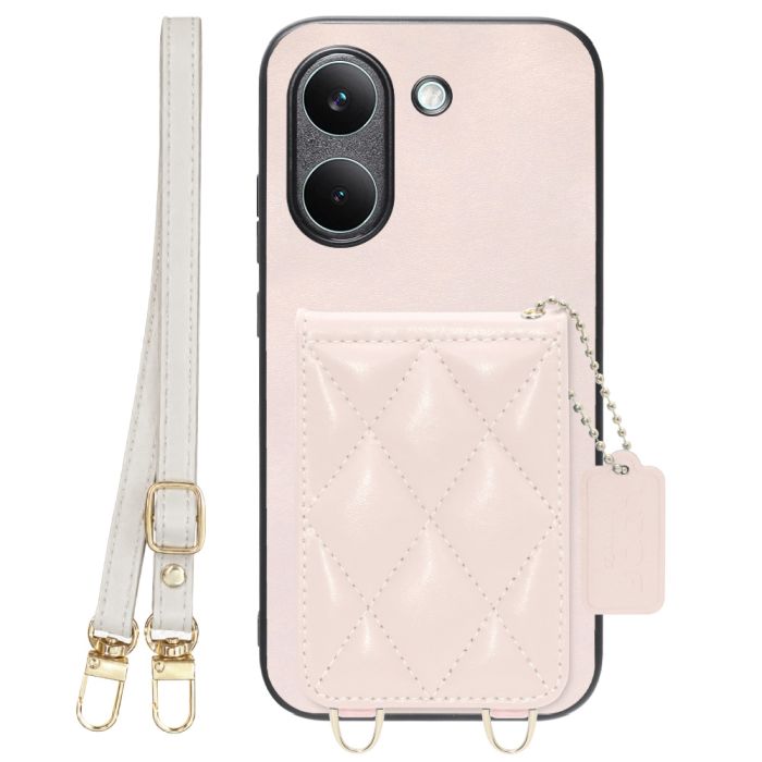 [ LOOF SWEET-SHELL SHOULDER  ] POCO X8 Pro Xiaomi シャオミ スマホケース キルティング加工のカードケース付き ロングストラップ付き マグネット内蔵 カード収納 本革 [ POCO X8 Pro ]