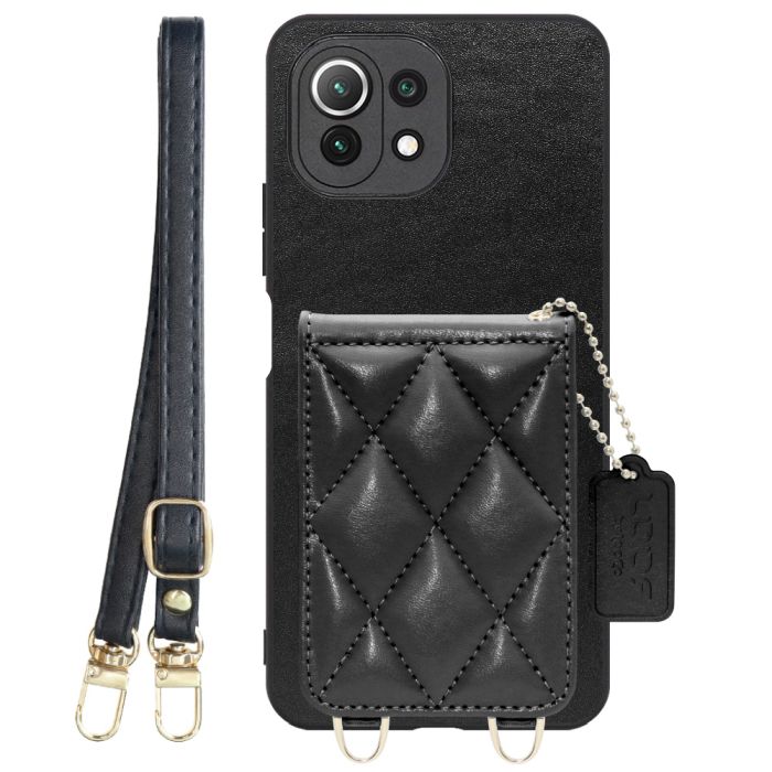 [ LOOF SWEET-SHELL SHOULDER  ] Xiaomi Mi 11 Lite 5G mi11lite5g 11lite スマホケース キルティング加工のカードケース付き ロングストラップ付き マグネット内蔵 カード収納 本革 [ Mi 11 Lite 5G ]