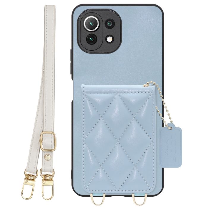 [ LOOF SWEET-SHELL SHOULDER  ] Xiaomi Mi 11 Lite 5G mi11lite5g 11lite スマホケース キルティング加工のカードケース付き ロングストラップ付き マグネット内蔵 カード収納 本革 [ Mi 11 Lite 5G ]