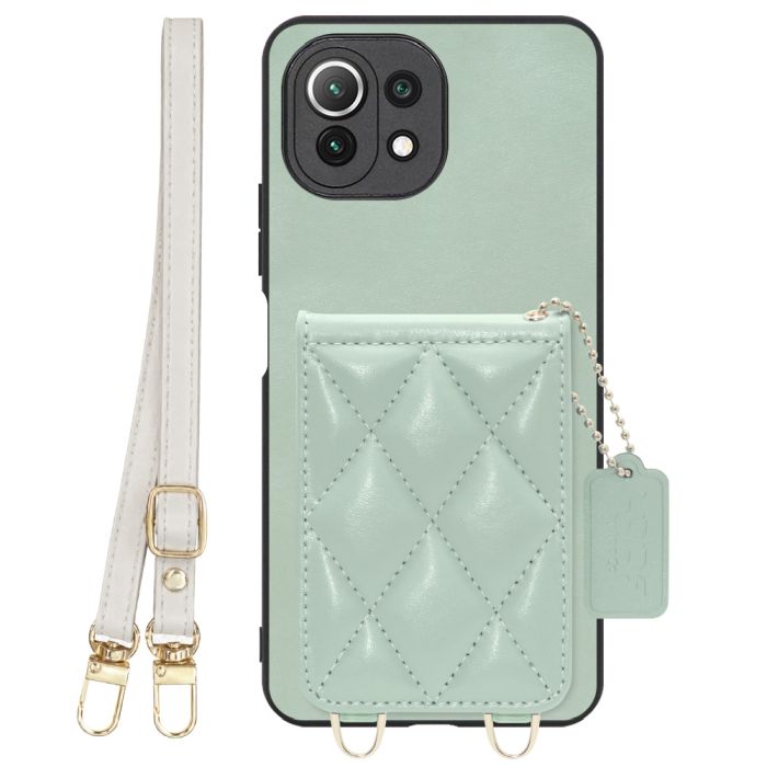[ LOOF SWEET-SHELL SHOULDER  ] Xiaomi Mi 11 Lite 5G mi11lite5g 11lite スマホケース キルティング加工のカードケース付き ロングストラップ付き マグネット内蔵 カード収納 本革 [ Mi 11 Lite 5G ]