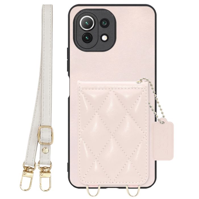 [ LOOF SWEET-SHELL SHOULDER  ] Xiaomi Mi 11 Lite 5G mi11lite5g 11lite スマホケース キルティング加工のカードケース付き ロングストラップ付き マグネット内蔵 カード収納 本革 [ Mi 11 Lite 5G ]