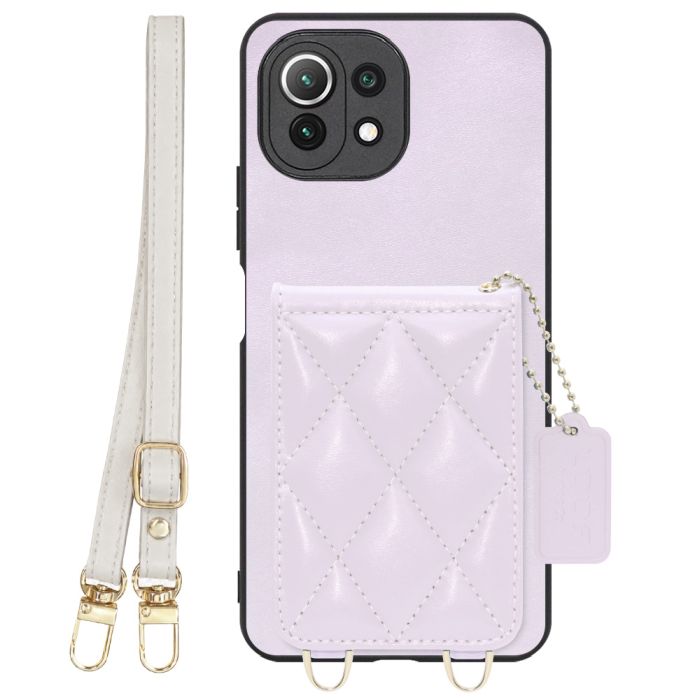 [ LOOF SWEET-SHELL SHOULDER  ] Xiaomi Mi 11 Lite 5G mi11lite5g 11lite スマホケース キルティング加工のカードケース付き ロングストラップ付き マグネット内蔵 カード収納 本革 [ Mi 11 Lite 5G ]