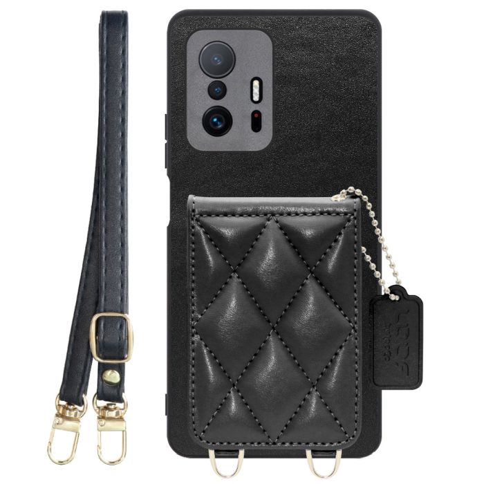 [ LOOF SWEET-SHELL SHOULDER  ] Xiaomi 11T / 11T Pro xiaomi11t xiaomi11tpro 11tpro スマホケース キルティング加工のカードケース付き ロングストラップ付き マグネット内蔵 カード収納 本革 [ Xiaomi 11T / 11T Pro ]