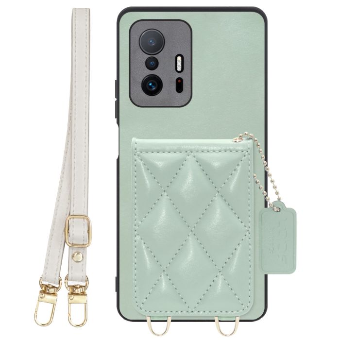 [ LOOF SWEET-SHELL SHOULDER  ] Xiaomi 11T / 11T Pro xiaomi11t xiaomi11tpro 11tpro スマホケース キルティング加工のカードケース付き ロングストラップ付き マグネット内蔵 カード収納 本革 [ Xiaomi 11T / 11T Pro ]