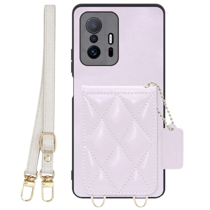 [ LOOF SWEET-SHELL SHOULDER  ] Xiaomi 11T / 11T Pro xiaomi11t xiaomi11tpro 11tpro スマホケース キルティング加工のカードケース付き ロングストラップ付き マグネット内蔵 カード収納 本革 [ Xiaomi 11T / 11T Pro ]