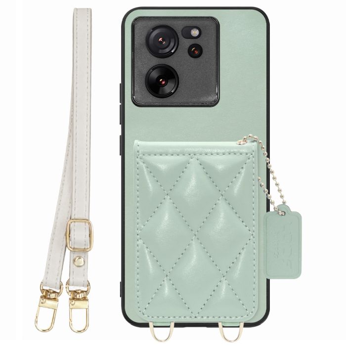 [ LOOF SWEET-SHELL SHOULDER  ] Xiaomi 13T / 13T Pro XIG04 13 T 13TPro スマホケース キルティング加工のカードケース付き ロングストラップ付き マグネット内蔵 カード収納 本革 [ Xiaomi 13T / 13T Pro ]