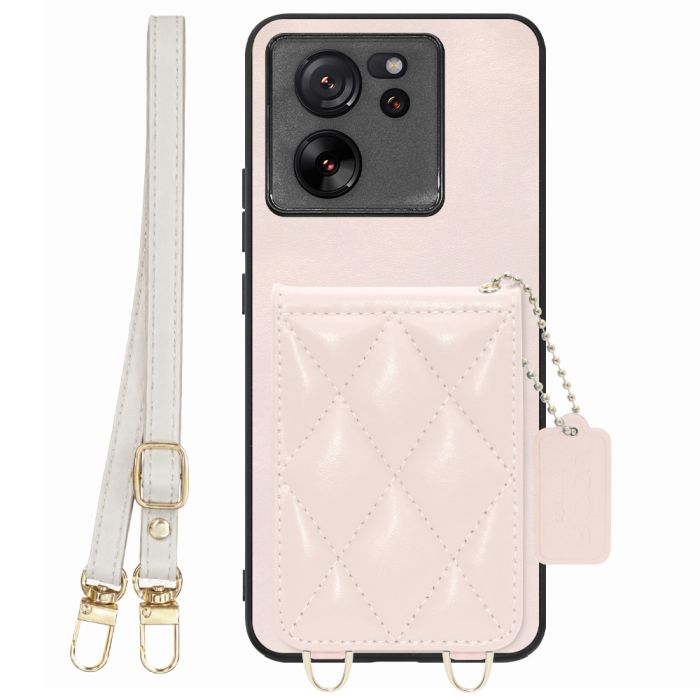 [ LOOF SWEET-SHELL SHOULDER  ] Xiaomi 13T / 13T Pro XIG04 13 T 13TPro スマホケース キルティング加工のカードケース付き ロングストラップ付き マグネット内蔵 カード収納 本革 [ Xiaomi 13T / 13T Pro ]