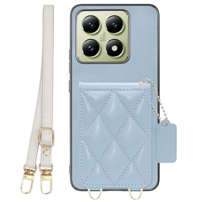 [ LOOF SWEET-SHELL SHOULDER  ] Xiaomi 14T XIG06 スマホケース キルティング加工のカードケース付き ロングストラップ付き マグネット内蔵 カード収納 本革 [ Xiaomi 14T ]