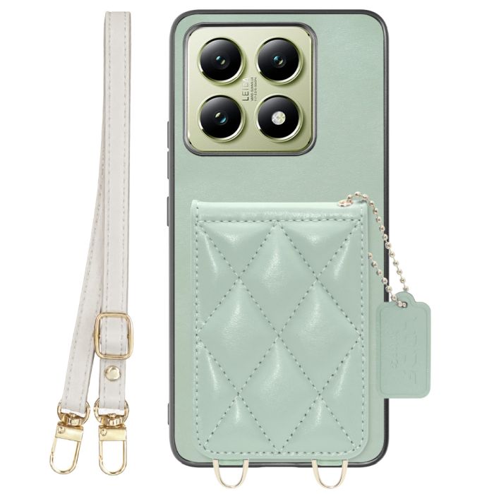 [ LOOF SWEET-SHELL SHOULDER  ] Xiaomi 14T XIG06 スマホケース キルティング加工のカードケース付き ロングストラップ付き マグネット内蔵 カード収納 本革 [ Xiaomi 14T ]