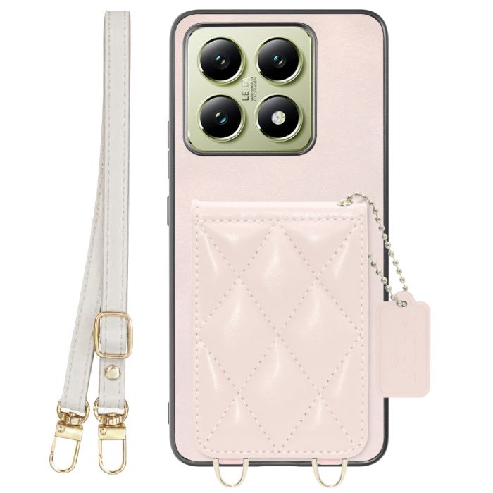 [ LOOF SWEET-SHELL SHOULDER  ] Xiaomi 14T XIG06 スマホケース キルティング加工のカードケース付き ロングストラップ付き マグネット内蔵 カード収納 本革 [ Xiaomi 14T ]