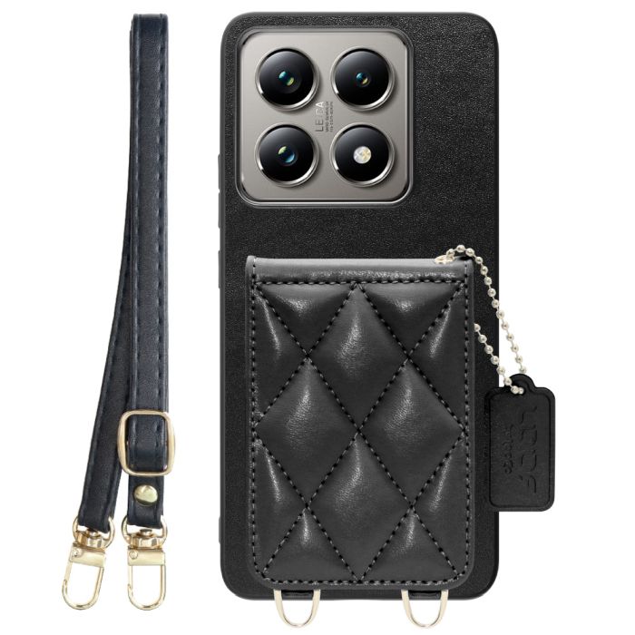 [ LOOF SWEET-SHELL SHOULDER  ] Xiaomi 14T Pro  14TPro スマホケース キルティング加工のカードケース付き ロングストラップ付き マグネット内蔵 カード収納 本革 [ Xiaomi 14T Pro  ]