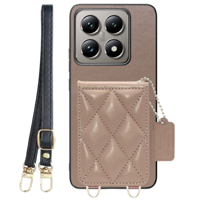 [ LOOF SWEET-SHELL SHOULDER  ] Xiaomi 14T Pro  14TPro スマホケース キルティング加工のカードケース付き ロングストラップ付き マグネット内蔵 カード収納 本革 [ Xiaomi 14T Pro  ]