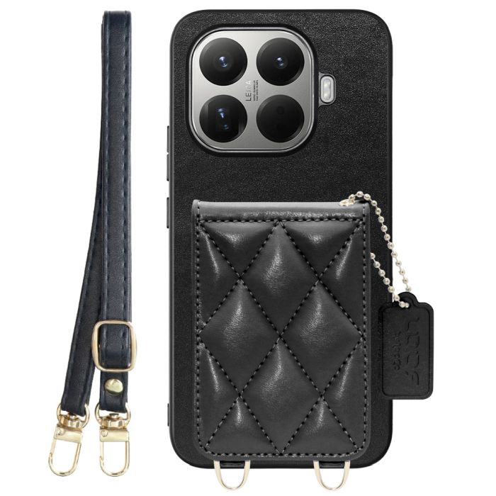 [ LOOF SWEET-SHELL SHOULDER  ] Xiaomi 15T Pro シャオミ 15T Pro スマホケース キルティング加工のカードケース付き ロングストラップ付き マグネット内蔵 カード収納 本革 [ Xiaomi 15T Pro ]