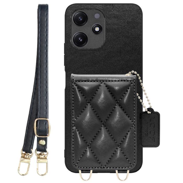 [ LOOF SWEET-SHELL SHOULDER  ] Xiaomi Redmi 12 5G XIG03 Redmi12 5G スマホケース キルティング加工のカードケース付き ロングストラップ付き マグネット内蔵 カード収納 本革 [ Xiaomi Redmi 12 5G ]