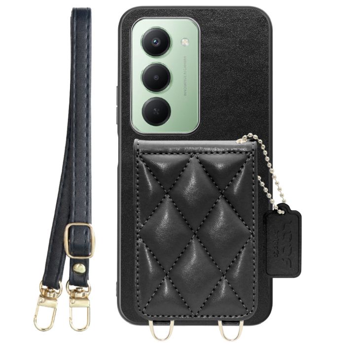 [ LOOF SWEET-SHELL SHOULDER  ] Xiaomi REDMI 15 5G  スマホケース キルティング加工のカードケース付き ロングストラップ付き マグネット内蔵 カード収納 本革 [ Xiaomi REDMI 15 5G ]