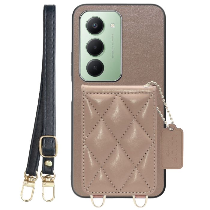 [ LOOF SWEET-SHELL SHOULDER  ] Xiaomi REDMI 15 5G  スマホケース キルティング加工のカードケース付き ロングストラップ付き マグネット内蔵 カード収納 本革 [ Xiaomi REDMI 15 5G ]