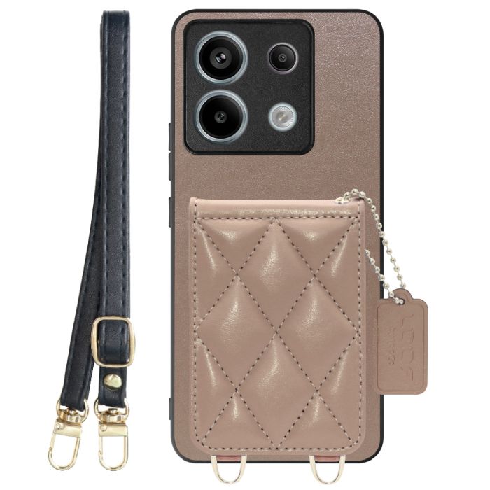 [ LOOF SWEET-SHELL SHOULDER  ] Redmi Note 13 Pro 5G  スマホケース キルティング加工のカードケース付き ロングストラップ付き マグネット内蔵 カード収納 本革 [ Redmi Note 13 Pro 5G ]