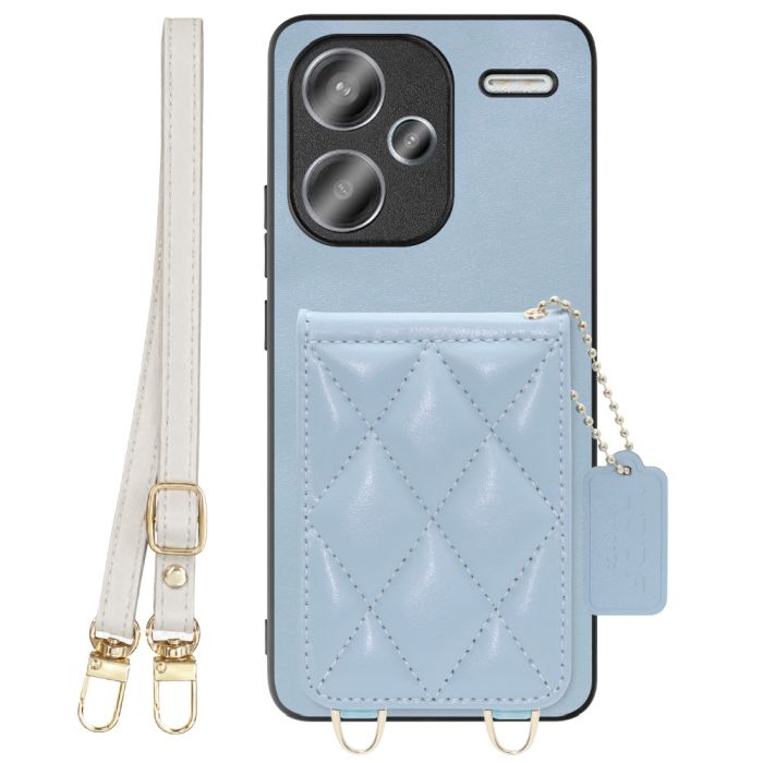 [ LOOF SWEET-SHELL SHOULDER  ] Xiaomi Redmi Note 13 Pro+ 5G  スマホケース キルティング加工のカードケース付き ロングストラップ付き マグネット内蔵 カード収納 本革 [ Redmi Note 13 Pro+ 5G ]