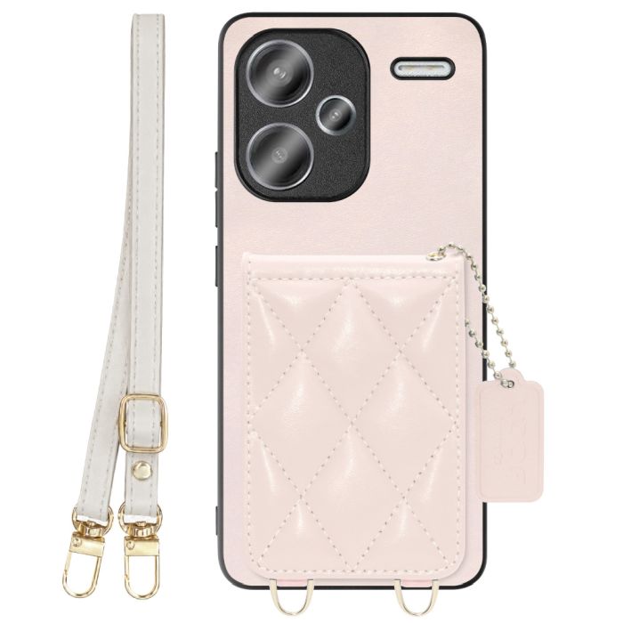 [ LOOF SWEET-SHELL SHOULDER  ] Xiaomi Redmi Note 13 Pro+ 5G  スマホケース キルティング加工のカードケース付き ロングストラップ付き マグネット内蔵 カード収納 本革 [ Redmi Note 13 Pro+ 5G ]