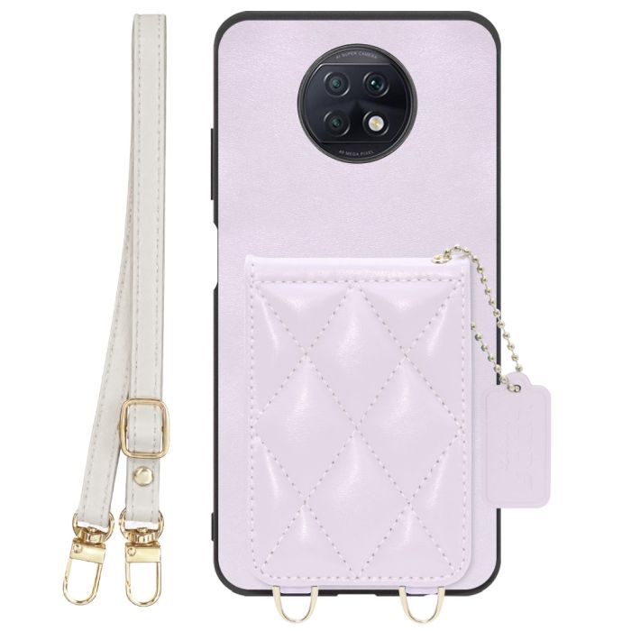 [ LOOF SWEET-SHELL SHOULDER  ] Xiaomi Redmi Note 9T redminote9t redminote note9t スマホケース キルティング加工のカードケース付き ロングストラップ付き マグネット内蔵 カード収納 本革 [ Redmi Note 9T ]