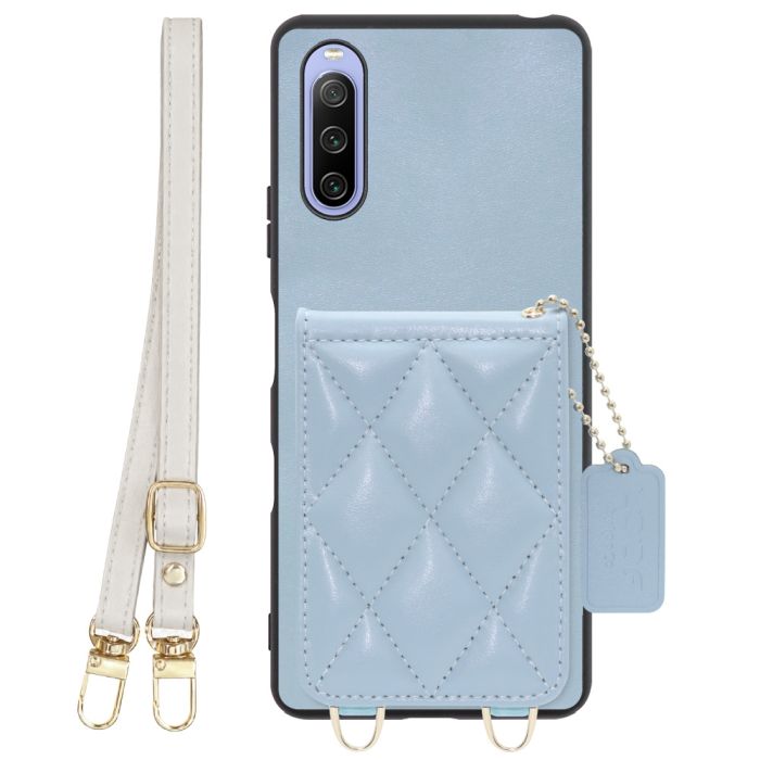 [ LOOF SWEET-SHELL SHOULDER  ] Xperia 10 III /  10 III Lite Xperia10III 10III xperia10 スマホケース キルティング加工のカードケース付き ロングストラップ付き マグネット内蔵 カード収納 本革 [ Xperia 10 III / Lite ]