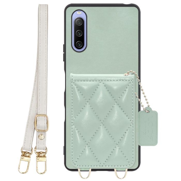 [ LOOF SWEET-SHELL SHOULDER  ] Xperia 10 III /  10 III Lite Xperia10III 10III xperia10 スマホケース キルティング加工のカードケース付き ロングストラップ付き マグネット内蔵 カード収納 本革 [ Xperia 10 III / Lite ]