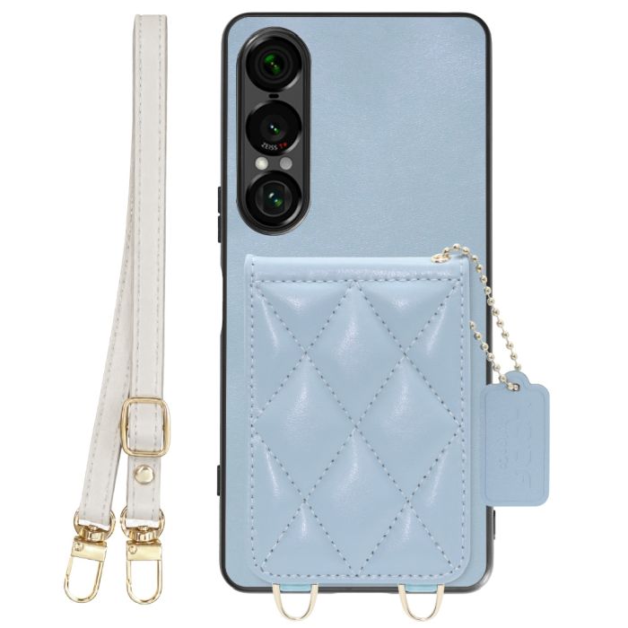 [ LOOF SWEET-SHELL SHOULDER  ] Xperia 1 VII SO-51F スマホケース キルティング加工のカードケース付き ロングストラップ付き マグネット内蔵 カード収納 本革 [ Xperia 1 VII ]