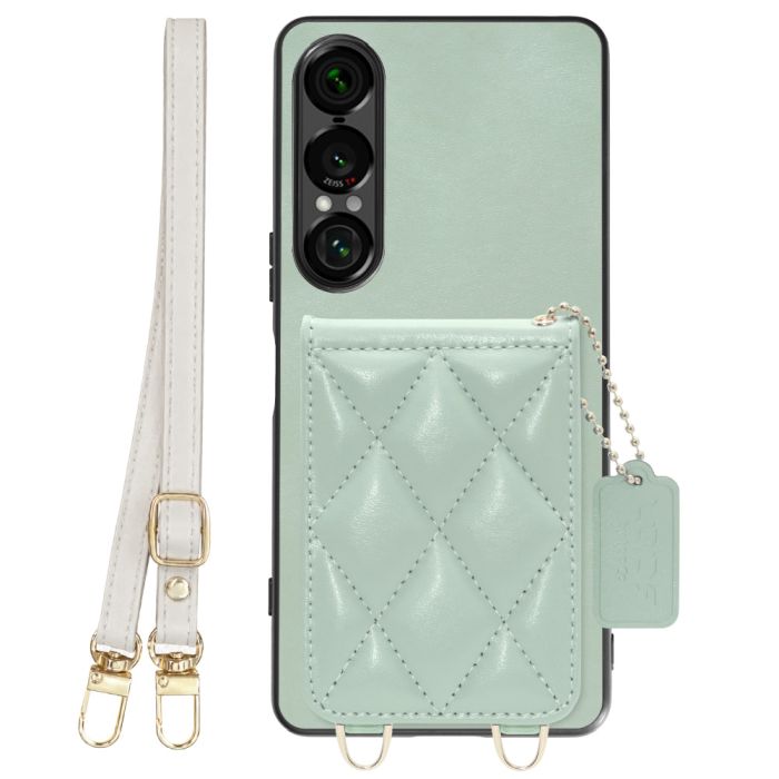 [ LOOF SWEET-SHELL SHOULDER  ] Xperia 1 VII SO-51F スマホケース キルティング加工のカードケース付き ロングストラップ付き マグネット内蔵 カード収納 本革 [ Xperia 1 VII ]