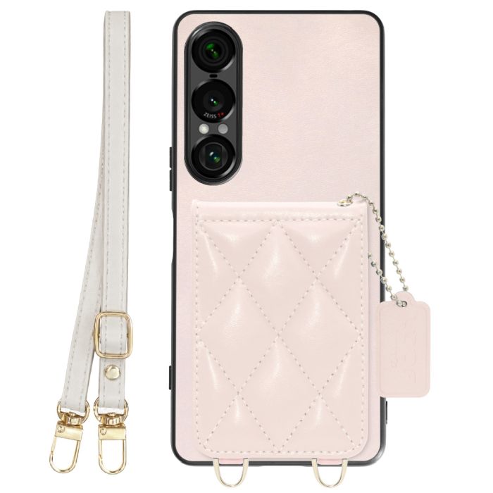 [ LOOF SWEET-SHELL SHOULDER  ] Xperia 1 VII SO-51F スマホケース キルティング加工のカードケース付き ロングストラップ付き マグネット内蔵 カード収納 本革 [ Xperia 1 VII ]