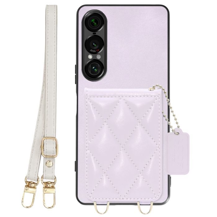 [ LOOF SWEET-SHELL SHOULDER  ] Xperia 1 VII SO-51F スマホケース キルティング加工のカードケース付き ロングストラップ付き マグネット内蔵 カード収納 本革 [ Xperia 1 VII ]