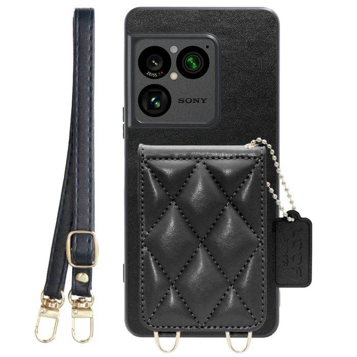 [ LOOF SWEET-SHELL SHOULDER  ] Xperia 1 VIII XQ-GE44 SO-51G スマホケース キルティング加工のカードケース付き ロングストラップ付き マグネット内蔵 カード収納 本革 [ Xperia 1 VIII ]