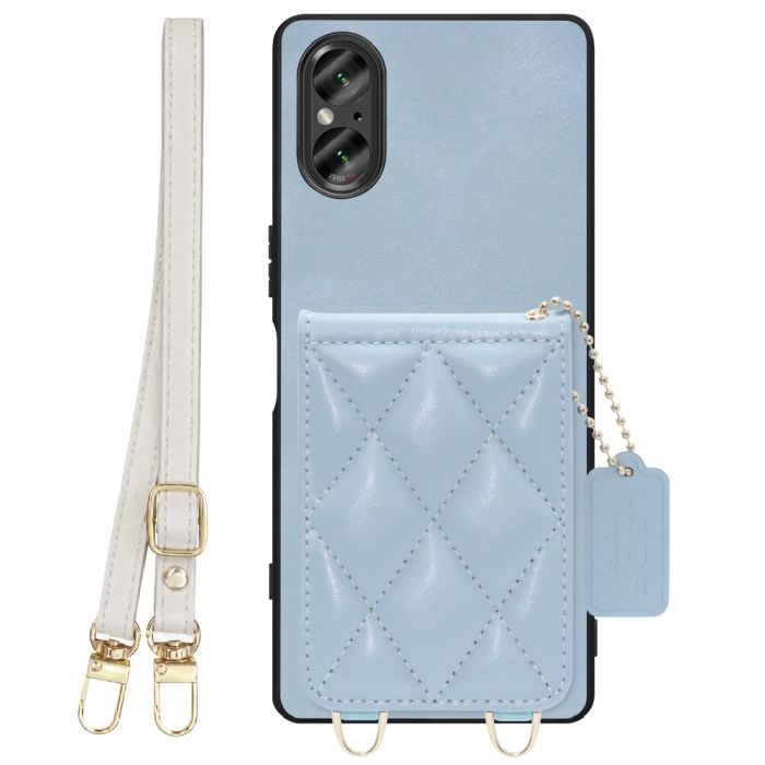 [ LOOF SWEET-SHELL SHOULDER  ] Xperia 5 V SO-53D / SOG12 5V Xperia5V スマホケース キルティング加工のカードケース付き ロングストラップ付き マグネット内蔵 カード収納 本革 [ Xperia 5 V ]