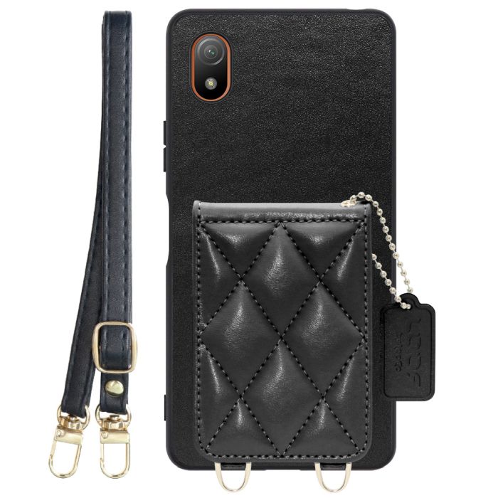 [ LOOF SWEET-SHELL SHOULDER  ] Xperia Ace III SO-53C / SOG08 aceⅢ ace3 スマホケース キルティング加工のカードケース付き ロングストラップ付き マグネット内蔵 カード収納 本革 [ Xperia Ace III ]