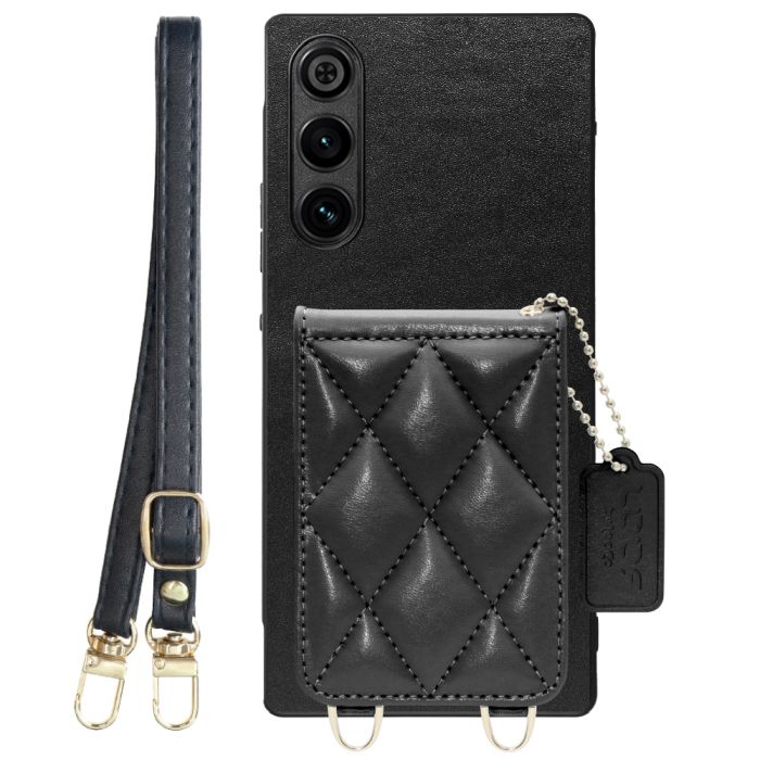[ LOOF SWEET-SHELL SHOULDER  ] REDMAGIC 10 Air nubia スマホケース キルティング加工のカードケース付き ロングストラップ付き マグネット内蔵 カード収納 本革 [ REDMAGIC 10 Air ]