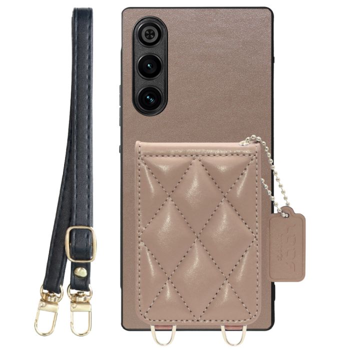 [ LOOF SWEET-SHELL SHOULDER  ] REDMAGIC 10 Air nubia スマホケース キルティング加工のカードケース付き ロングストラップ付き マグネット内蔵 カード収納 本革 [ REDMAGIC 10 Air ]