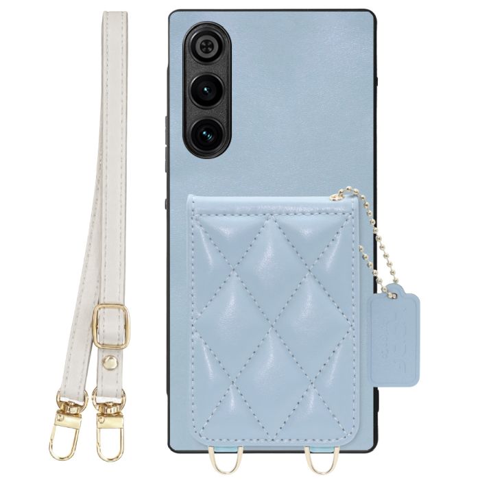 [ LOOF SWEET-SHELL SHOULDER  ] REDMAGIC 10 Air nubia スマホケース キルティング加工のカードケース付き ロングストラップ付き マグネット内蔵 カード収納 本革 [ REDMAGIC 10 Air ]
