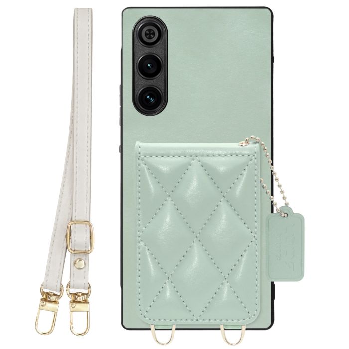 [ LOOF SWEET-SHELL SHOULDER  ] REDMAGIC 10 Air nubia スマホケース キルティング加工のカードケース付き ロングストラップ付き マグネット内蔵 カード収納 本革 [ REDMAGIC 10 Air ]