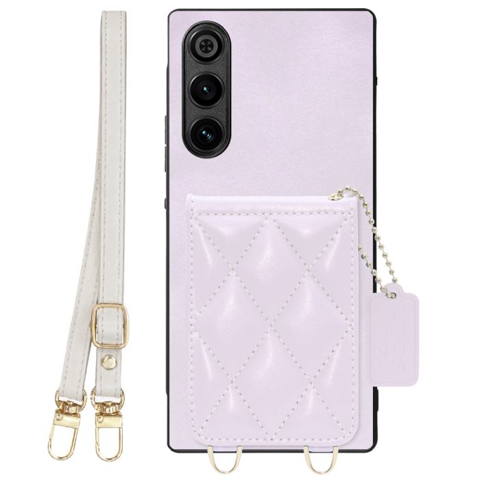 [ LOOF SWEET-SHELL SHOULDER  ] REDMAGIC 10 Air nubia スマホケース キルティング加工のカードケース付き ロングストラップ付き マグネット内蔵 カード収納 本革 [ REDMAGIC 10 Air ]