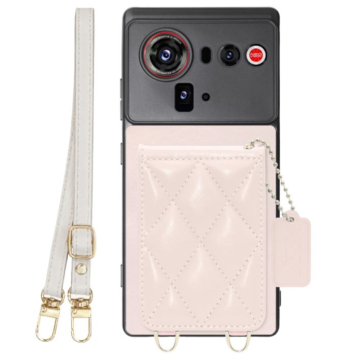 [ LOOF SWEET-SHELL SHOULDER  ] nubia Z80 Ultra NX741J スマホケース キルティング加工のカードケース付き ロングストラップ付き マグネット内蔵 カード収納 本革 [ nubia Z80 Ultra ]
