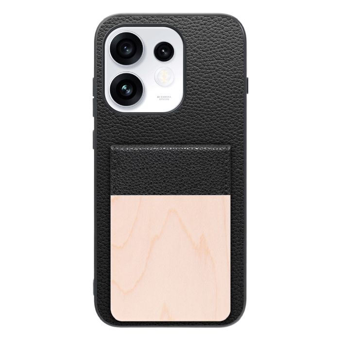 [ LOOF NATURE-SHELL ] OPPO Reno16 5G CPH2865 ケース 背面 カード収納 カード入れ カードポケット カバー スマホケース 天然木 本革 [ OPPO Reno16 5G ]