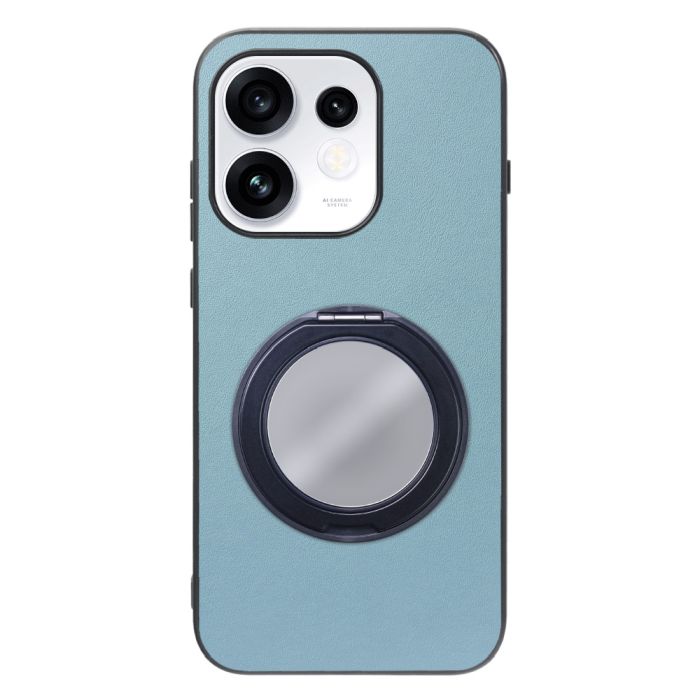[ LOOF RING-SHELL (ミラー Ver.) ] OPPO Reno16 5G CPH2865 スマホケース 背面 ケース カバー ミラー付きスマホリング スタンド 本革 レザー 落下防止  [ OPPO Reno16 5G ]