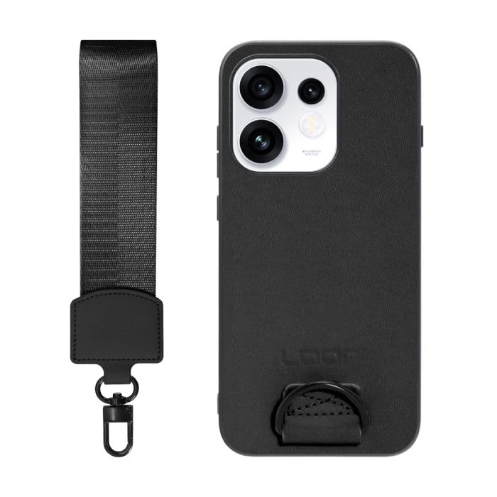 [ LOOF STRAP-SHELL (ショートVer.) ] OPPO Reno16 5G CPH2865 スマホケース 背面 ケース カバー ハードケース ハンドストラップ  本革 [ OPPO Reno16 5G ]