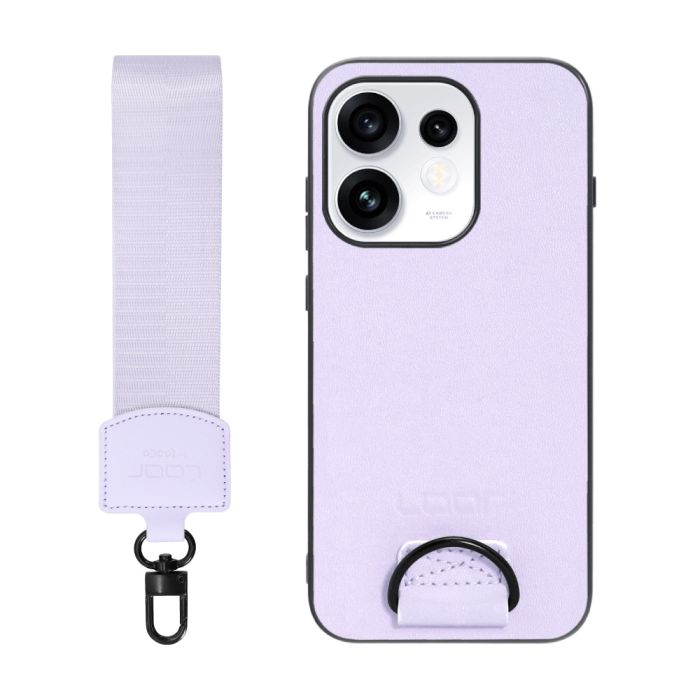 [ LOOF STRAP-SHELL (ショートVer.) ] OPPO Reno16 5G CPH2865 スマホケース 背面 ケース カバー ハードケース ハンドストラップ  本革 [ OPPO Reno16 5G ]