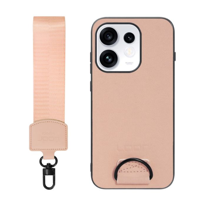 [ LOOF STRAP-SHELL (ショートVer.) ] OPPO Reno16 5G CPH2865 スマホケース 背面 ケース カバー ハードケース ハンドストラップ  本革 [ OPPO Reno16 5G ]