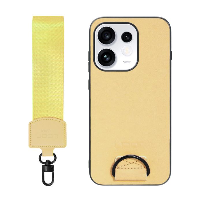 [ LOOF STRAP-SHELL (ショートVer.) ] OPPO Reno16 5G CPH2865 スマホケース 背面 ケース カバー ハードケース ハンドストラップ  本革 [ OPPO Reno16 5G ]