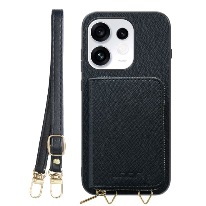 [ LOOF CASUAL-SHELL POUCH ] OPPO Reno16 5G CPH2865 ケース ショルダー スマホショルダー 背面 収納 ポーチ付き カバー スマホケース ストラップ レザー [ OPPO Reno16 5G ]