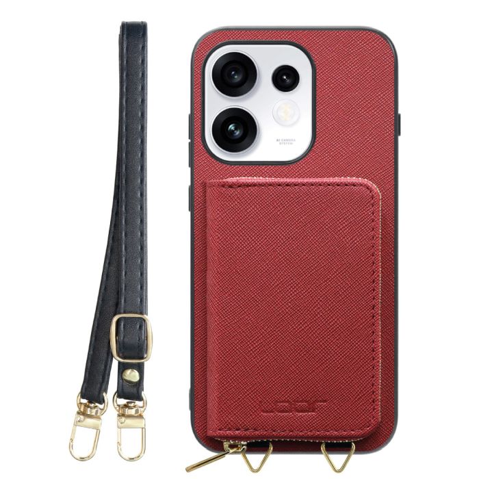 [ LOOF CASUAL-SHELL POUCH ] OPPO Reno16 5G CPH2865 ケース ショルダー スマホショルダー 背面 収納 ポーチ付き カバー スマホケース ストラップ レザー [ OPPO Reno16 5G ]