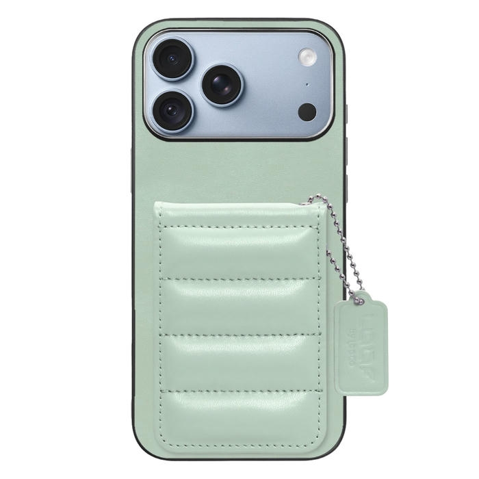 [ LOOF SWEET-SHELL CARD ] iPhone 18 Pro Max iPhone18 Pro Max アイフォン18 プロ マックス スマホケース キルティング加工のカードケース付き マグネット内蔵 カード収納 本革 レザータグ＆チェーン付き パステルカラー [ iPhone 18 Pro Max ]