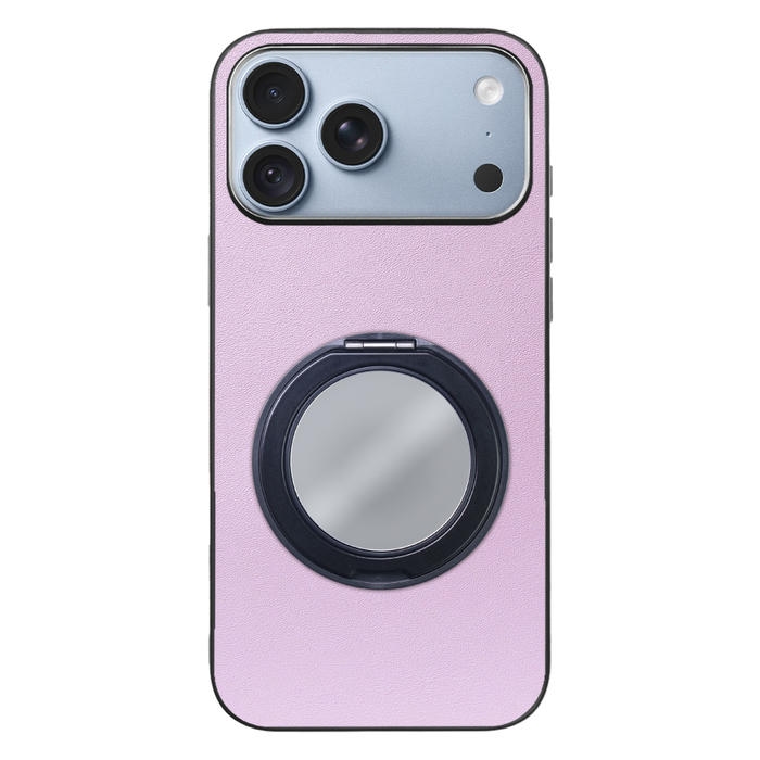 [ LOOF RING-SHELL (ミラー Ver.) ] iPhone 18 Pro Max iPhone18 Pro Max アイフォン18 プロ マックス スマホケース 背面 ケース カバー ミラー付きスマホリング スタンド 本革 レザー 落下防止  [ iPhone 18 Pro Max ]