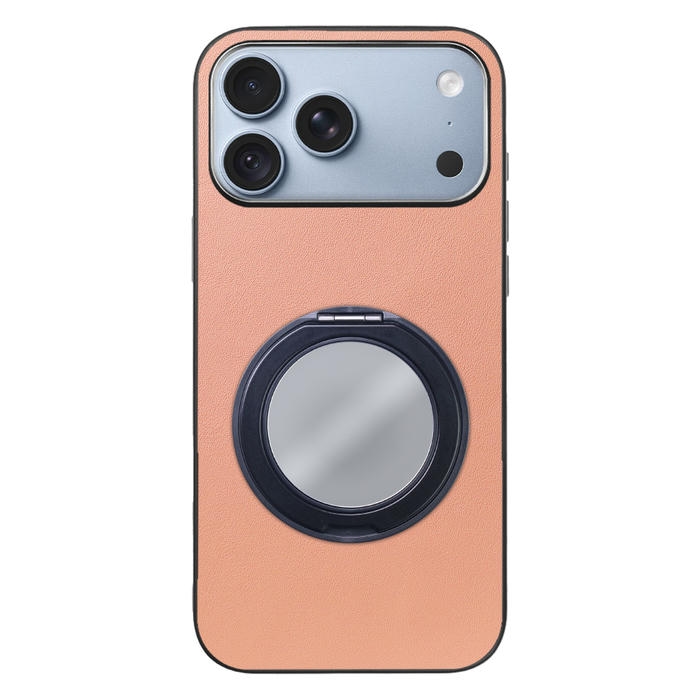 [ LOOF RING-SHELL (ミラー Ver.) ] iPhone 18 Pro Max iPhone18 Pro Max アイフォン18 プロ マックス スマホケース 背面 ケース カバー ミラー付きスマホリング スタンド 本革 レザー 落下防止  [ iPhone 18 Pro Max ]
